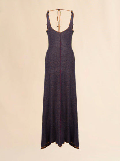 WOMEN - Robe en lin et viscose bleue avec passepoils contrastés - Marni