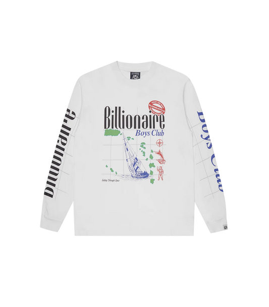 MEN - YACHTING LS T-SHIRT WHITE - BBC