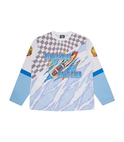 MEN - SPEED RIPPER LS SPORT TOP WHITE/BLUE - BBC