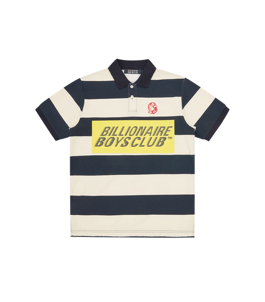 MEN - REGATTA STRIPE POLO SHIRT NAVY/ECRU - BBC