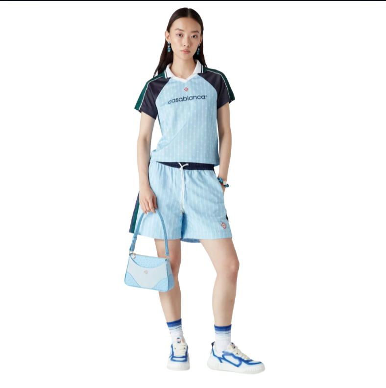 WOMEN - FOOTBALL SHIRT PINSTRIPE LAUREL Blue - Casa Blanca