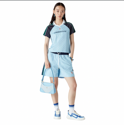 WOMEN - FOOTBALL SHIRT PINSTRIPE LAUREL Blue - Casa Blanca