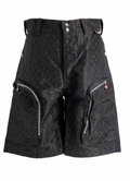 MEN - SHORT NYLON JACQUARD CARGO BLACK - Casa Blanca