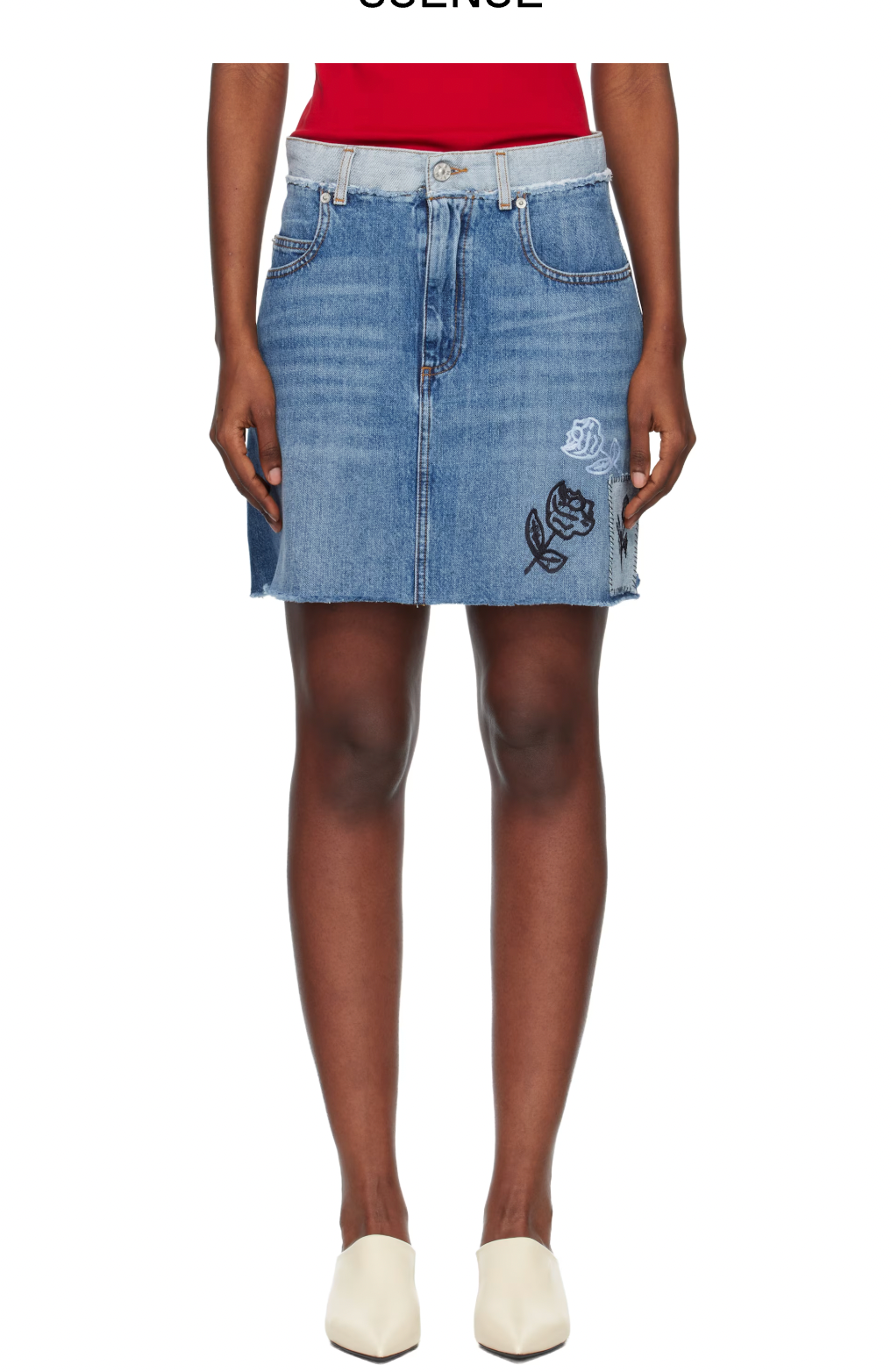 WOMEN - DENIM SKIRT FLOWER PATCH - Marni