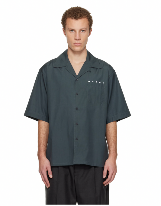 MEN - SHIRT POPEPLINE BIO DARK GREY - Marni