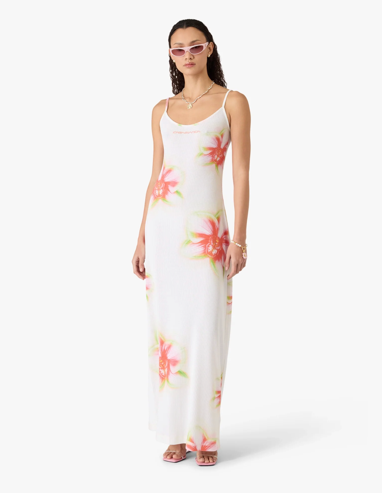 WOMEN - Glitch Orchid Soft Ribbed Maxi Dress - Casa Blanca