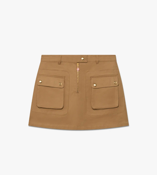 WOMEN - MINI‑JUPE À POCHE EN COTON BEIGE - Casa Blanca