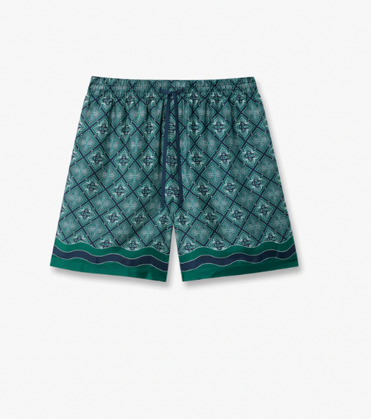 RADIATING MONOGRAM SILK SHORT - CASABLANCA