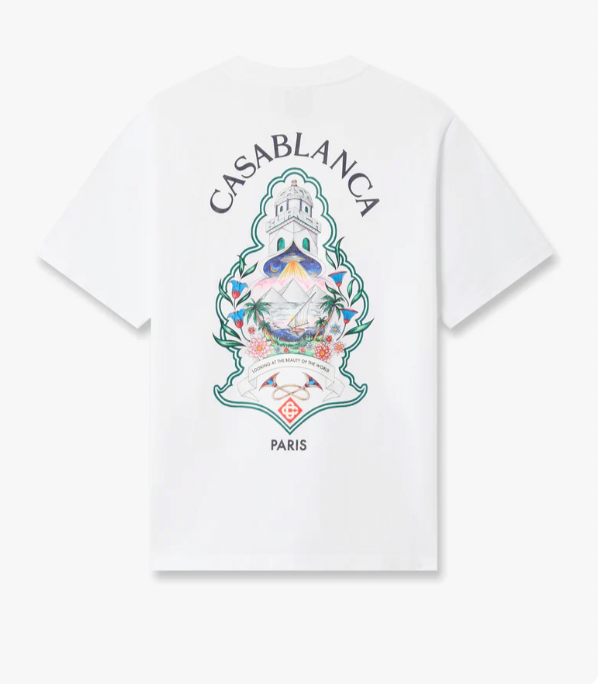 CLASSIC T-SHIRT HOTEL EMBLEM WHITE - CASABLANCA