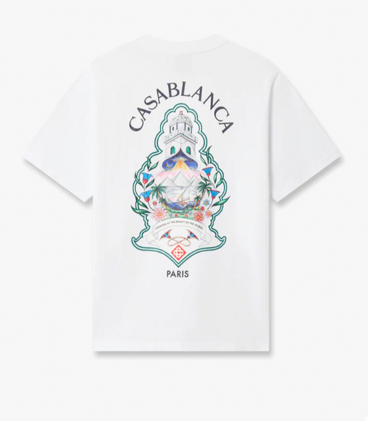 CLASSIC T-SHIRT HOTEL EMBLEM WHITE - CASABLANCA