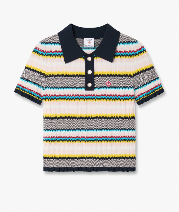 CHEVRON POLO SHIRT - CASABLANCA