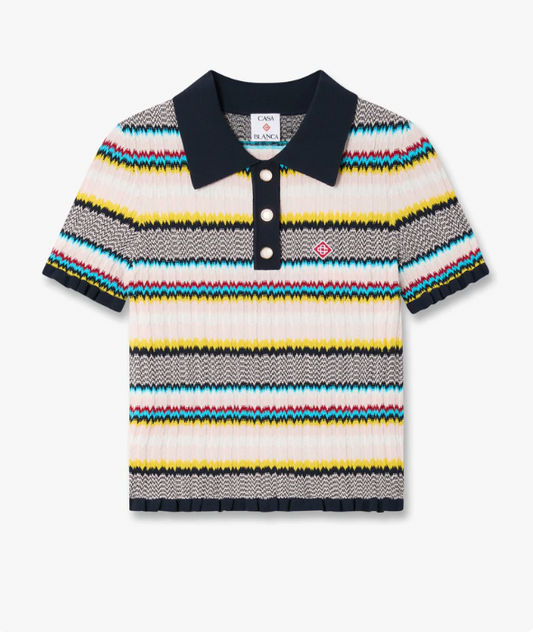 CHEVRON POLO SHIRT - CASABLANCA