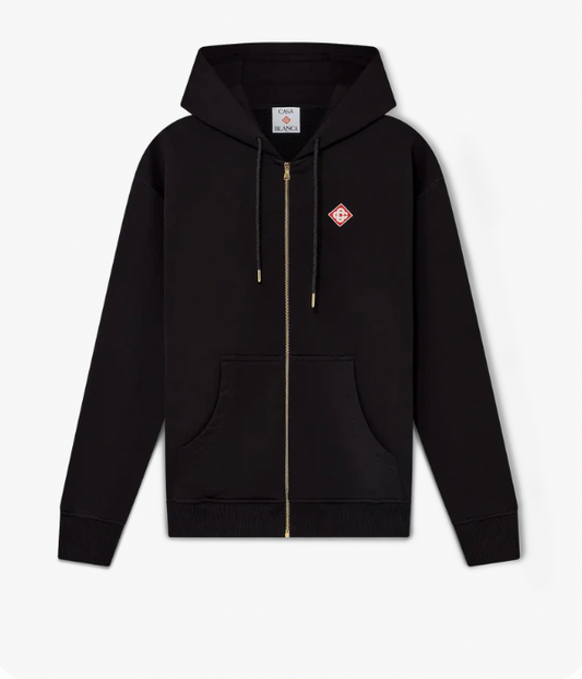 ZIP UP HOODIE GREEN LOGO - CASABLANCA