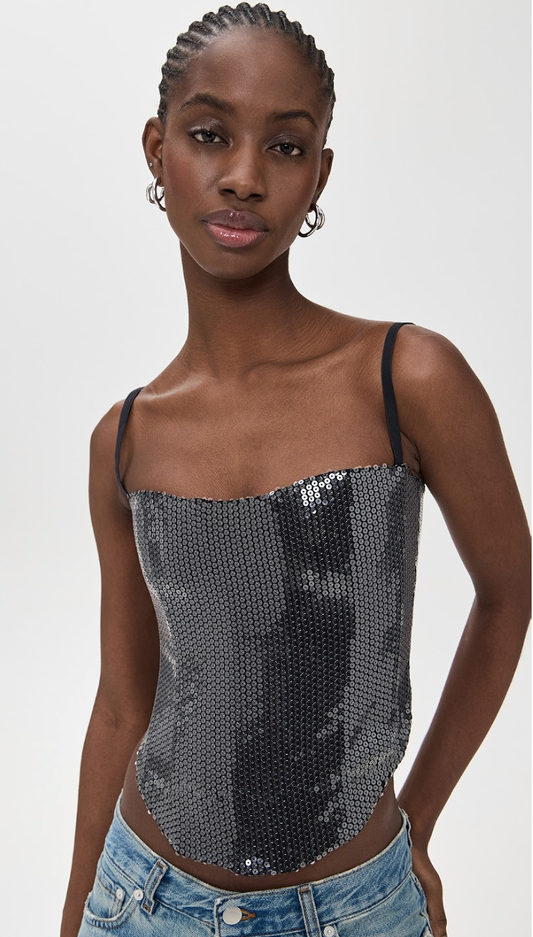 WOMEN - Peri Corset Black Sequin - Miaou