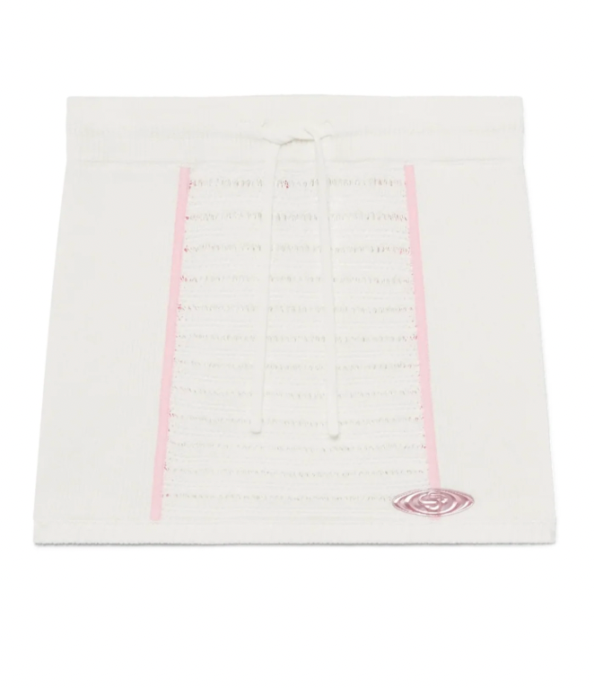 WOMEN - MINI SKIRT BOURGEOISE White/Pink - Casa Blanca