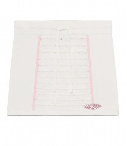 WOMEN - MINI SKIRT BOURGEOISE White/Pink - Casa Blanca