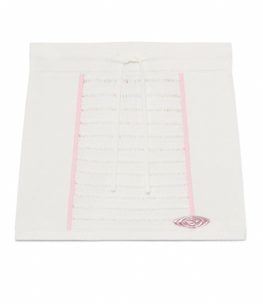 WOMEN - MINI SKIRT BOURGEOISE White/Pink - Casa Blanca