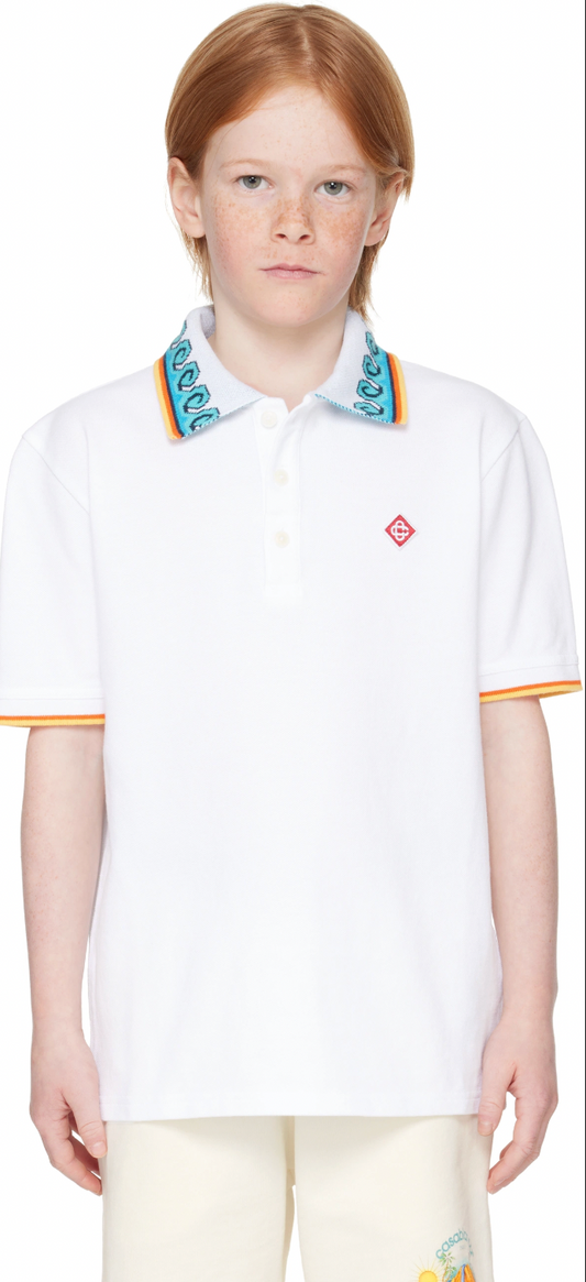 KIDS - SHORT SLEEVE POLO White beach capsule - Casa Blanca