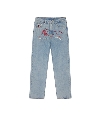 MEN - CRYSTAL RUNNING DOG DENIM PANT LIGHT WASH BLUE - Ice Cream