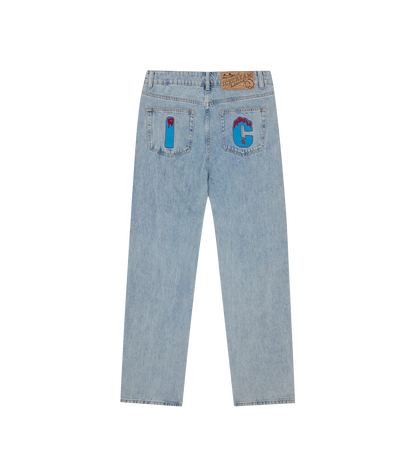 MEN - CRYSTAL RUNNING DOG DENIM PANT LIGHT WASH BLUE - Ice Cream