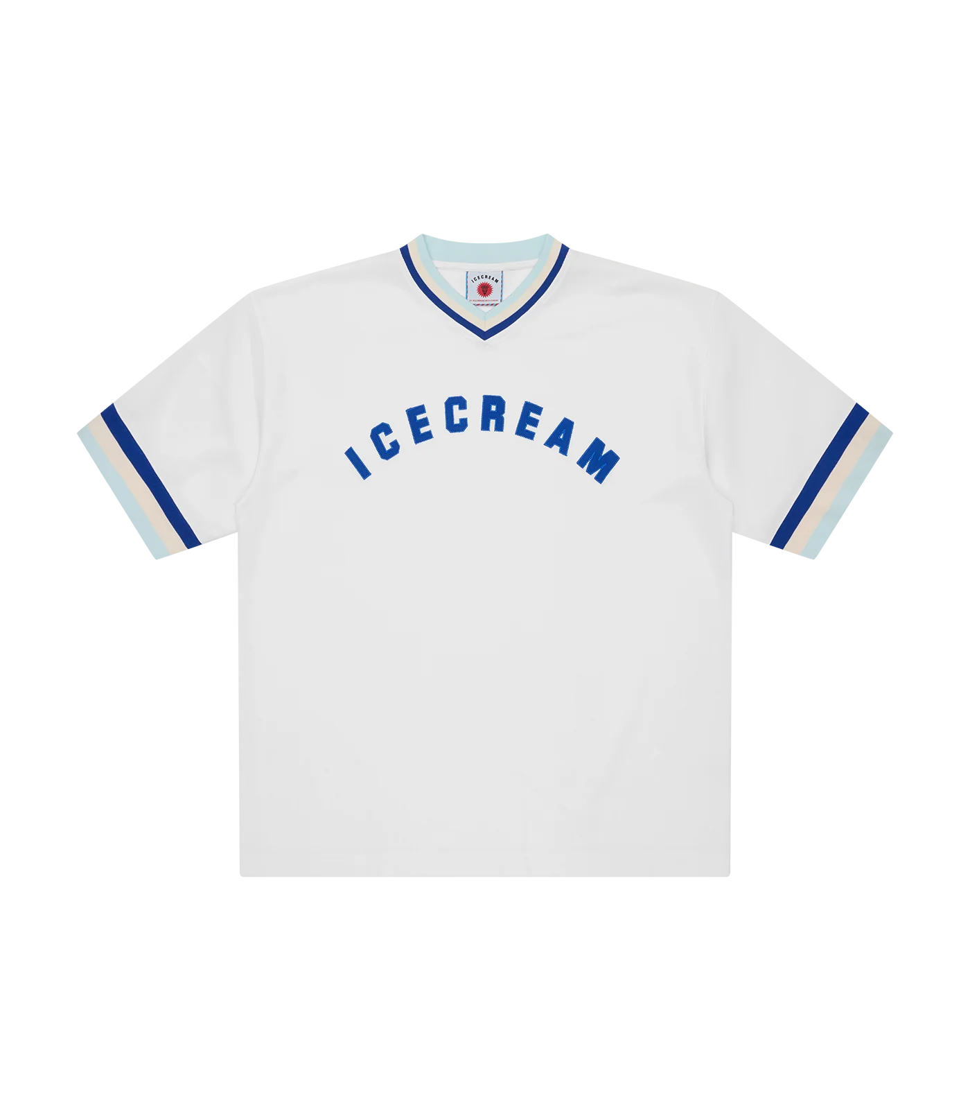 MEN - V NECK SPORTS JERSEY WHITE - Ice Cream