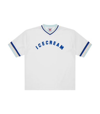 MEN - V NECK SPORTS JERSEY WHITE - Ice Cream