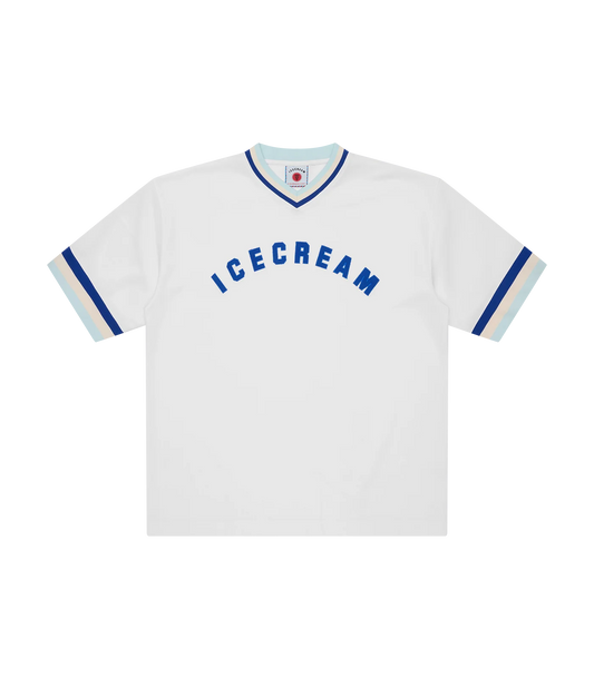 MEN - V NECK SPORTS JERSEY WHITE - Ice Cream