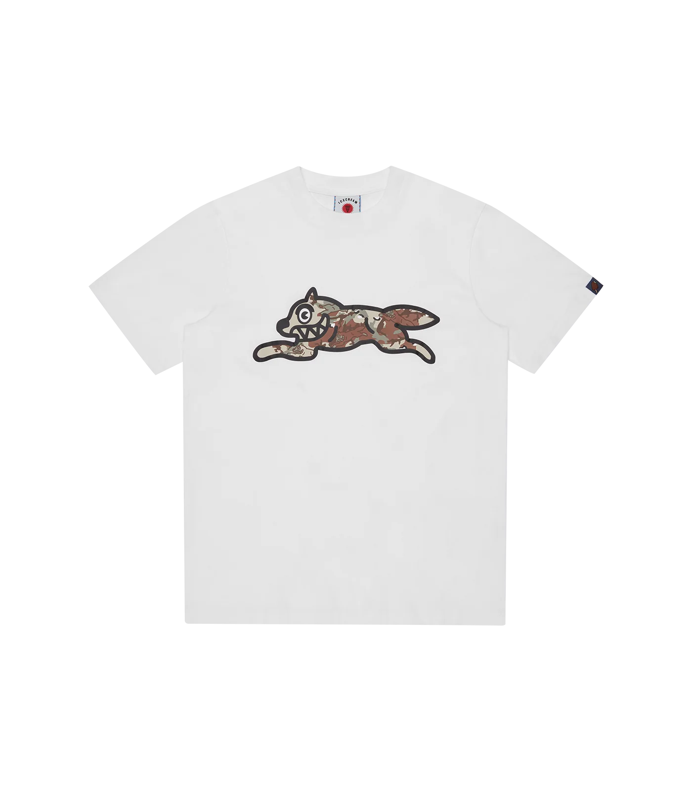 MEN - T-SHIRT CHOC CHIP CAMO RUNNING DOG WHITE - Ice Cream