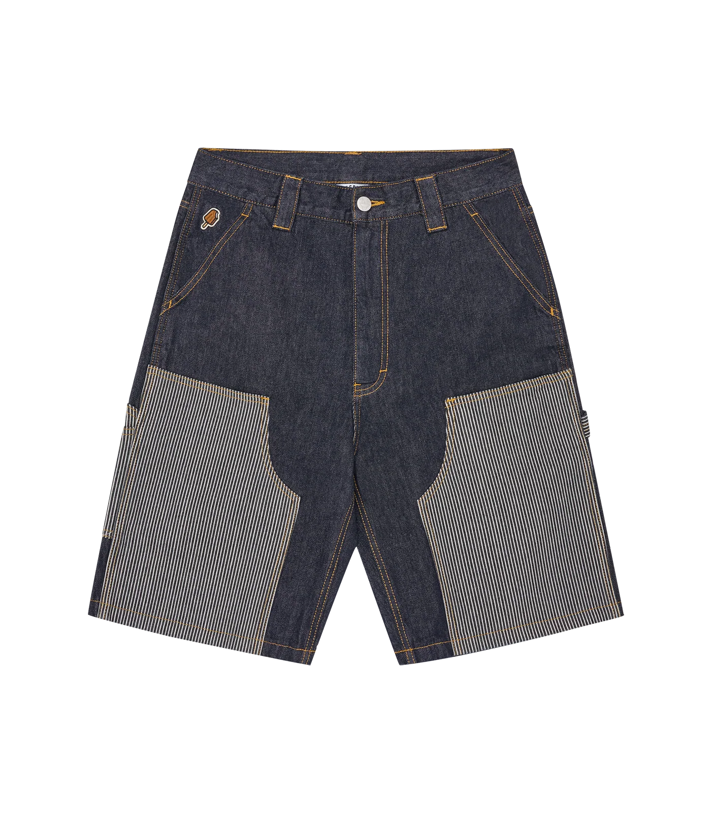 MEN - DENIM SHORTS HICKORY PANEL CARPENTER - Ice Cream