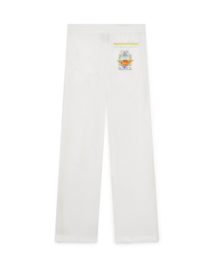 MEN - SILK TROUSSER WHITE/YELLOW - Casa Blanca