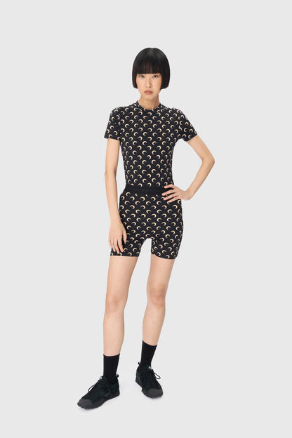 WOMEN - MINI JERSEY SHORT PRINTED MOON BLACK