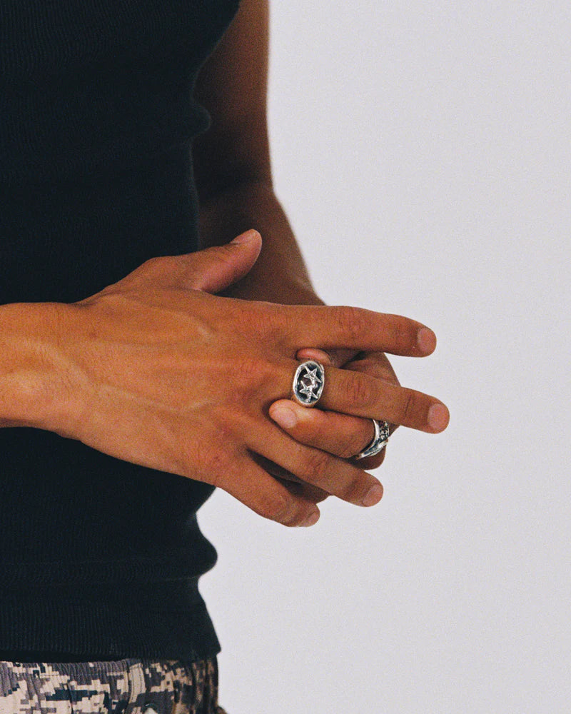 Bague Signet White Stone Superstar - TwoJeys