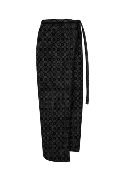 WOMEN - PARÉO MOONOGRAM EN MESH FLOQUÉE BLUE - Marine Serre
