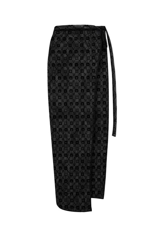 WOMEN - PARÉO MOONOGRAM EN MESH FLOQUÉE BLUE - Marine Serre