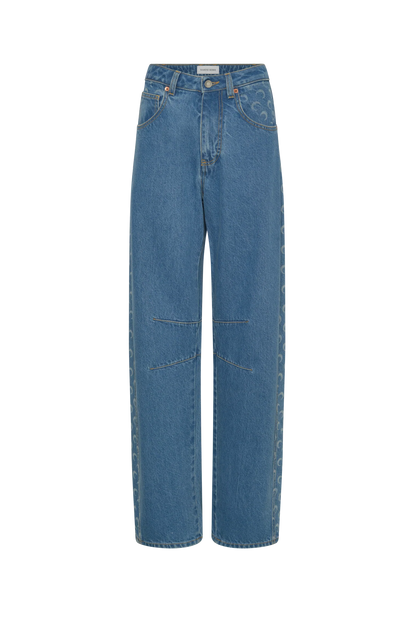 WOMEN - JEAN BARREL EN DENIM DE COTON BIOLOGIQUE BLEU CLAIR - Marine Serre
