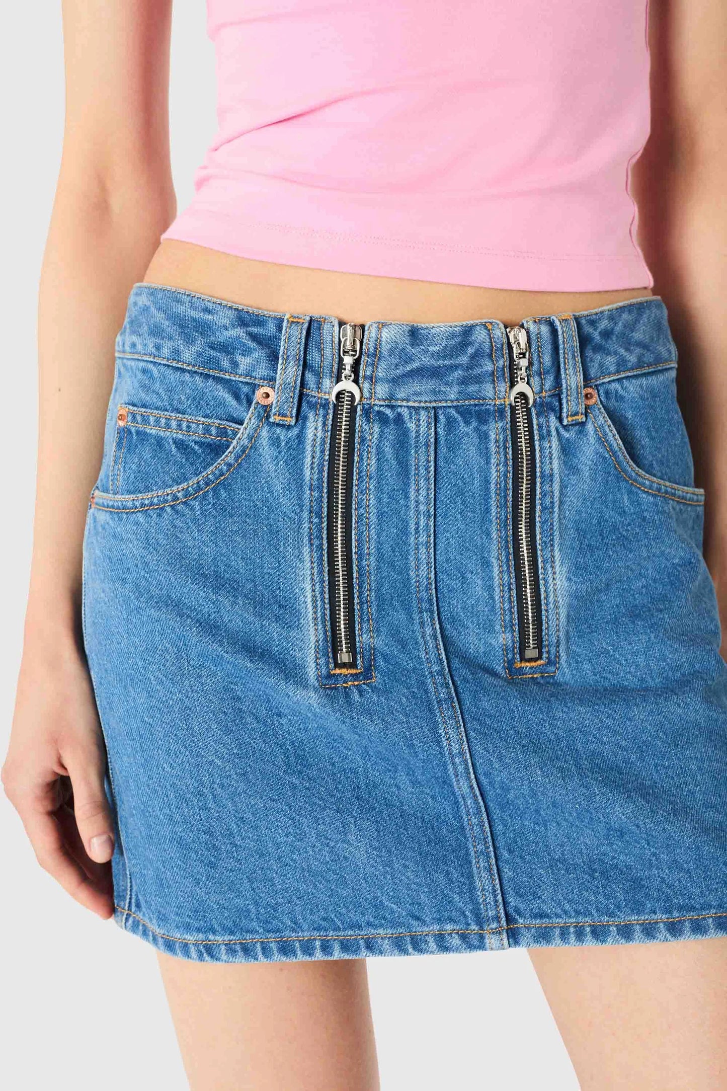 WOMEN - MINI-JUPE ZIPPÉE EN JEAN BLEU CLAIR - Marine Serre