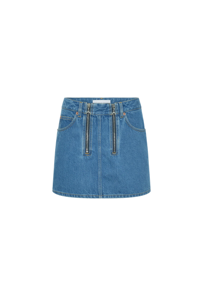 WOMEN - MINI-JUPE ZIPPÉE EN JEAN BLEU CLAIR - Marine Serre