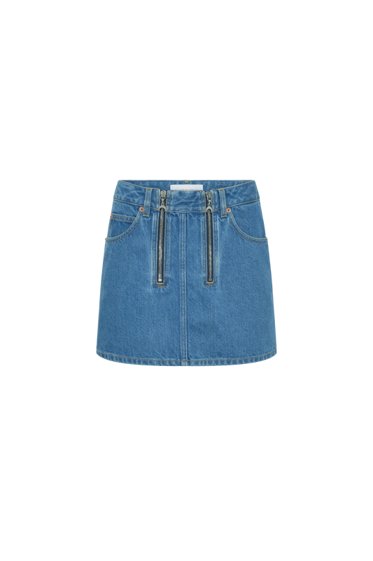 WOMEN - MINI-JUPE ZIPPÉE EN JEAN BLEU CLAIR - Marine Serre