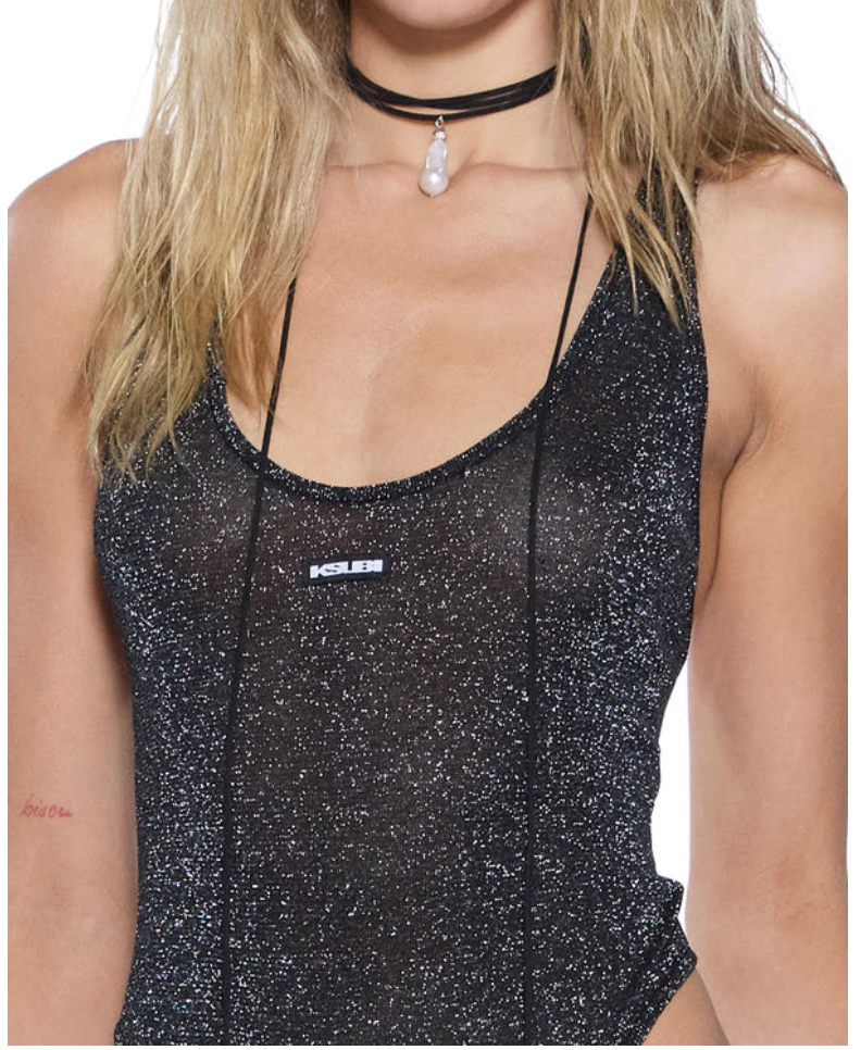 WOMEN - Lara bodysuit silver/Black - Ksubi