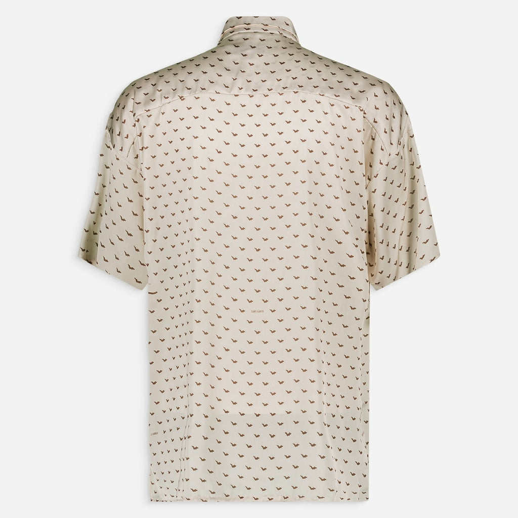 Swan Paris X Le Corner Saint Barth Collab Chemise Beige Et Marron