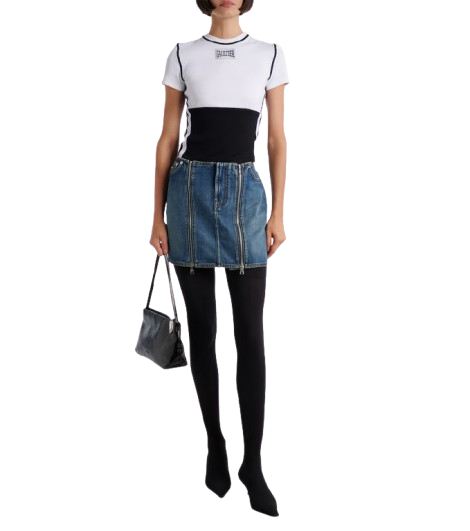 WOMEN - MINI SKIRT DENIM FRONT ZIPPED - JPG