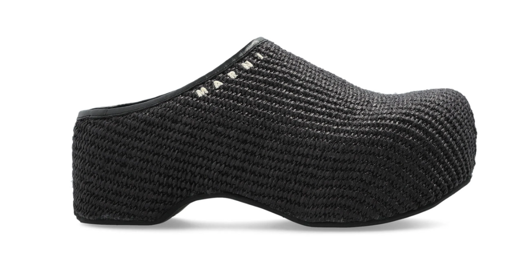 WOMEN - SABOT MULE RAFIA BLACK - Marni