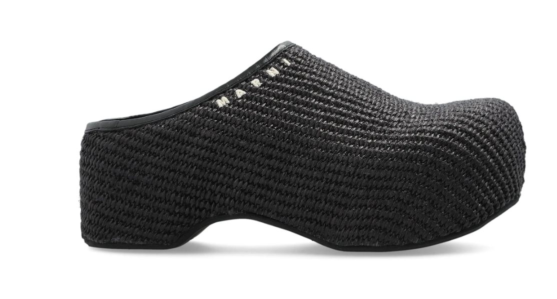 WOMEN - SABOT MULE RAFIA BLACK - Marni