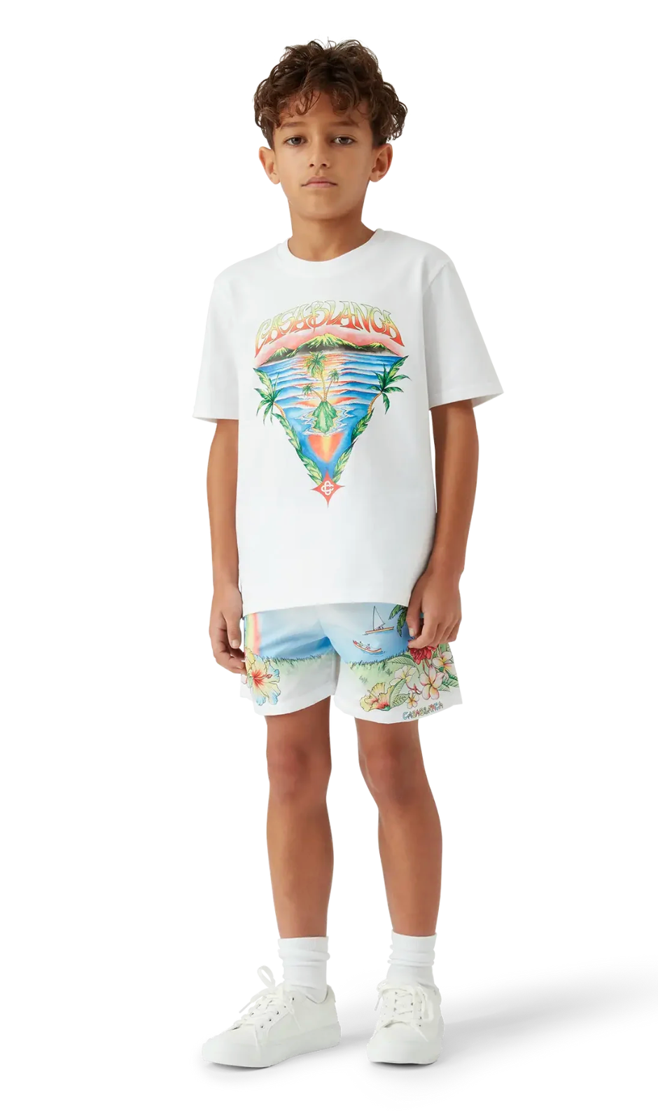 KIDS -T‑shirt Innocence Triangle White - Casa Blanca