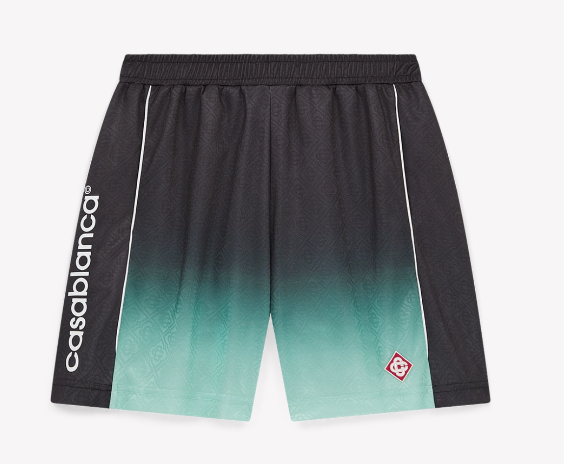 MEN - SHORTS GRADIENT MONOGRAM JACQUARD FOOTBALL black/green - Casa Blanca