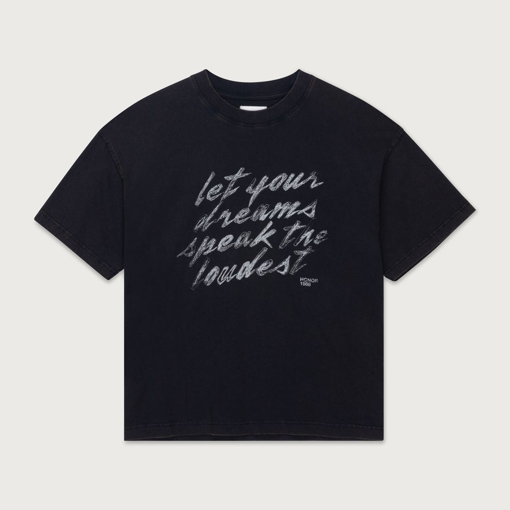 MEN - T-SHIRT DREAMS SPEAK THE LOUDEST BLACK - HTG