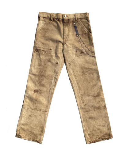 MEN - Beige Trompe-L'Oeil illusion Workpants Fit02 - Garment Workshop