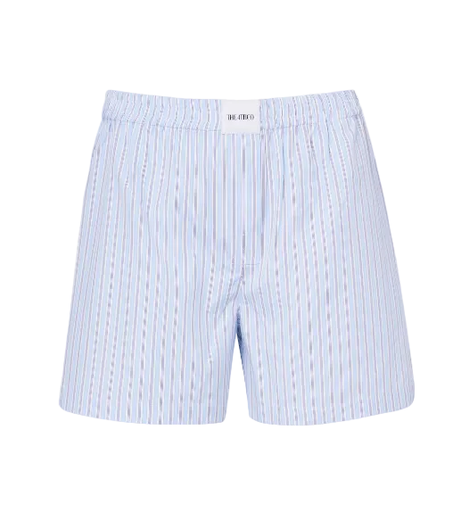 WOMEN - MINI SHORT COTONS STRIPES BLUE - The Attico