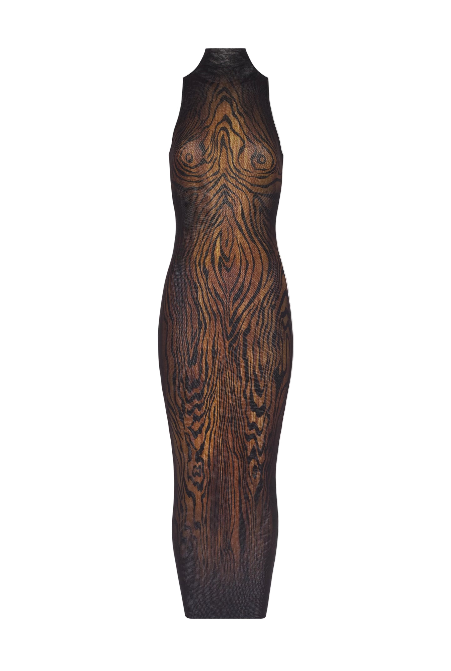 THE LONG DRAPED WOOD DRESS - JPG