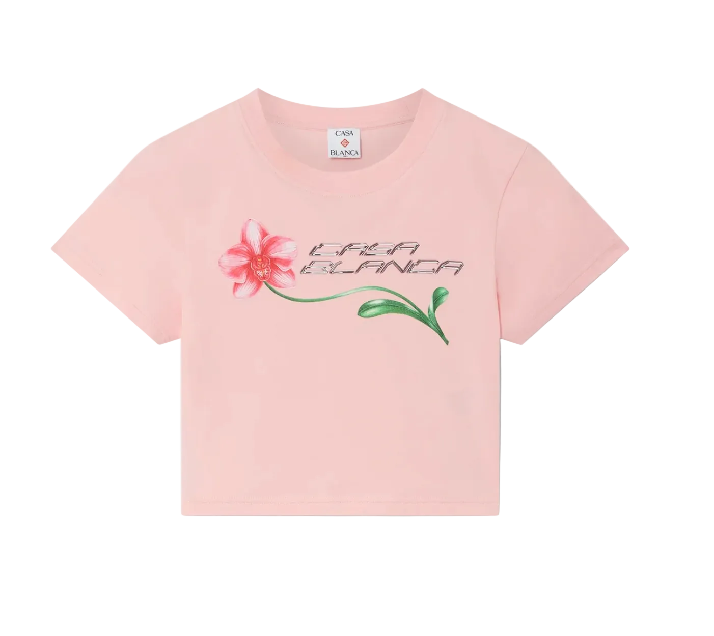 WOMEN - T‑shirt court à logo orchidée Pink - Casa Blanca